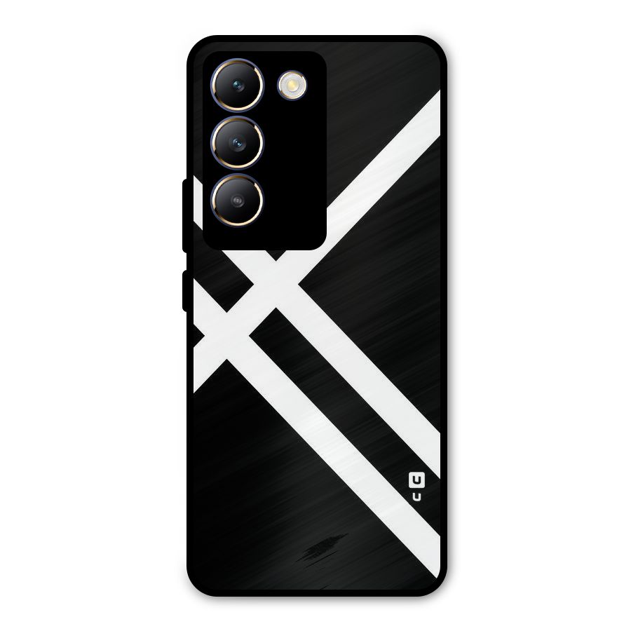 CrissCross Lines Metal Back Case for Vivo T3 5G