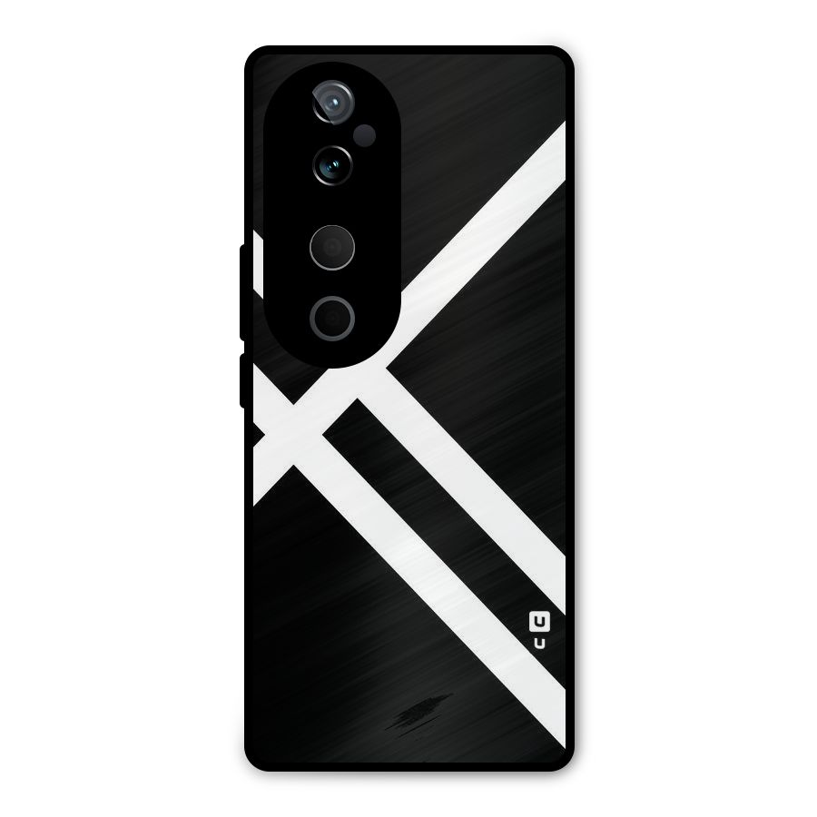 CrissCross Lines Metal Back Case for Vivo T3 Ultra