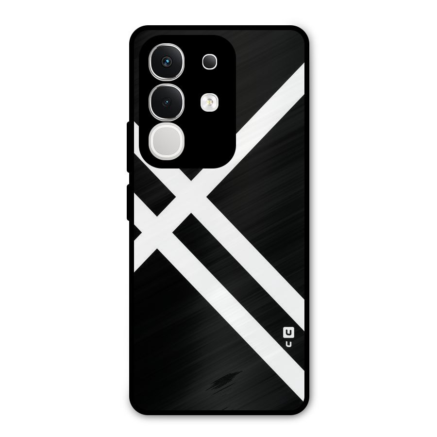 CrissCross Lines Metal Back Case for Vivo T4x