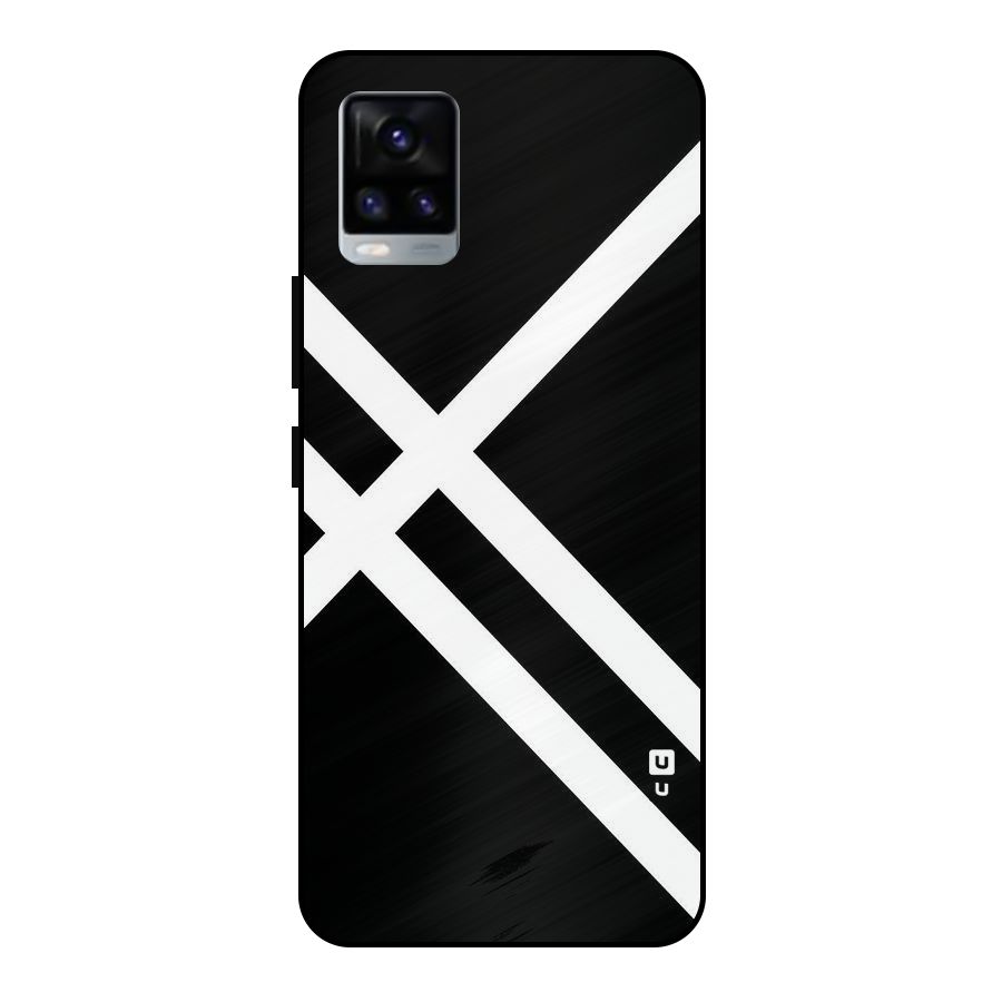 CrissCross Lines Metal Back Case for Vivo V20 2021