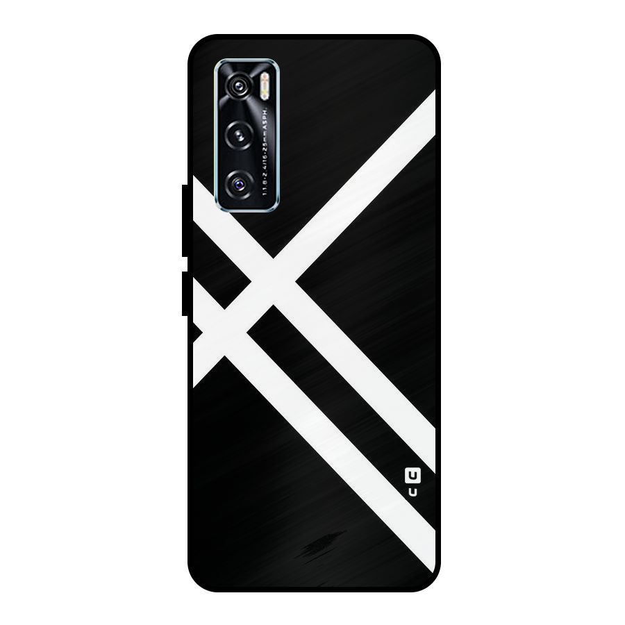 CrissCross Lines Metal Back Case for Vivo V20 SE