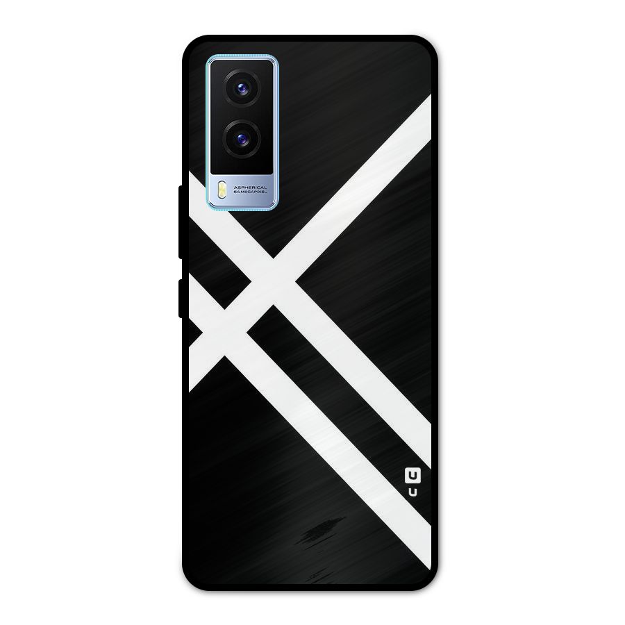 CrissCross Lines Metal Back Case for Vivo V21e 5G