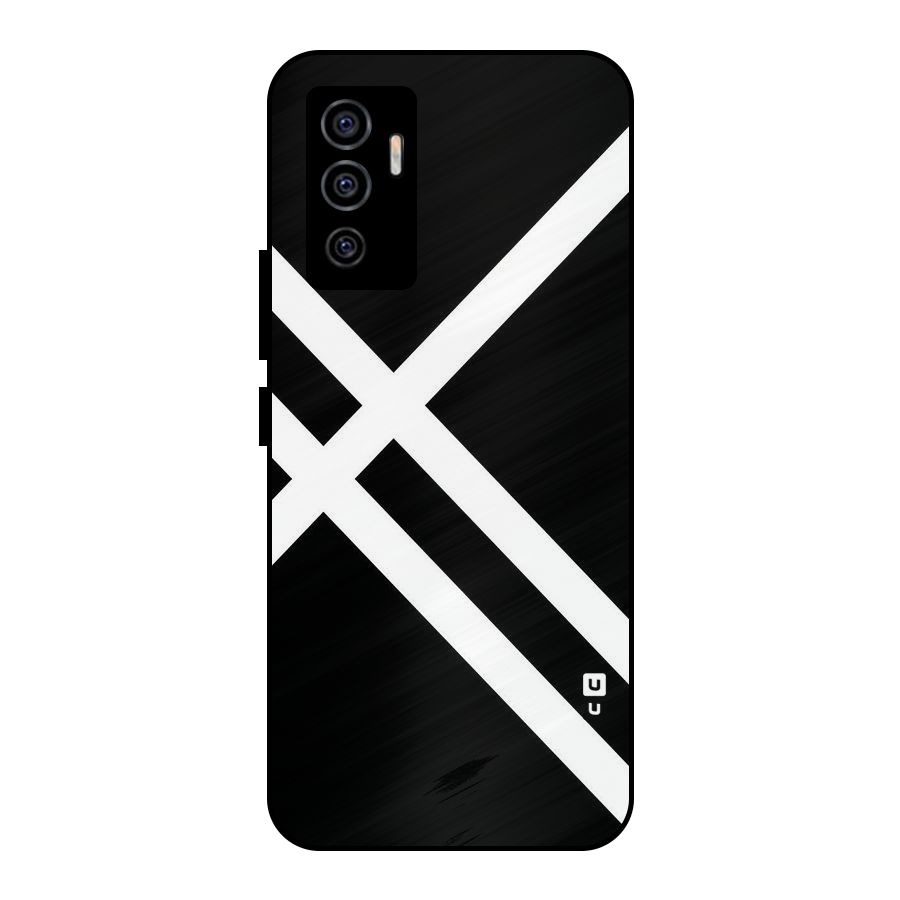 CrissCross Lines Metal Back Case for Vivo V23e
