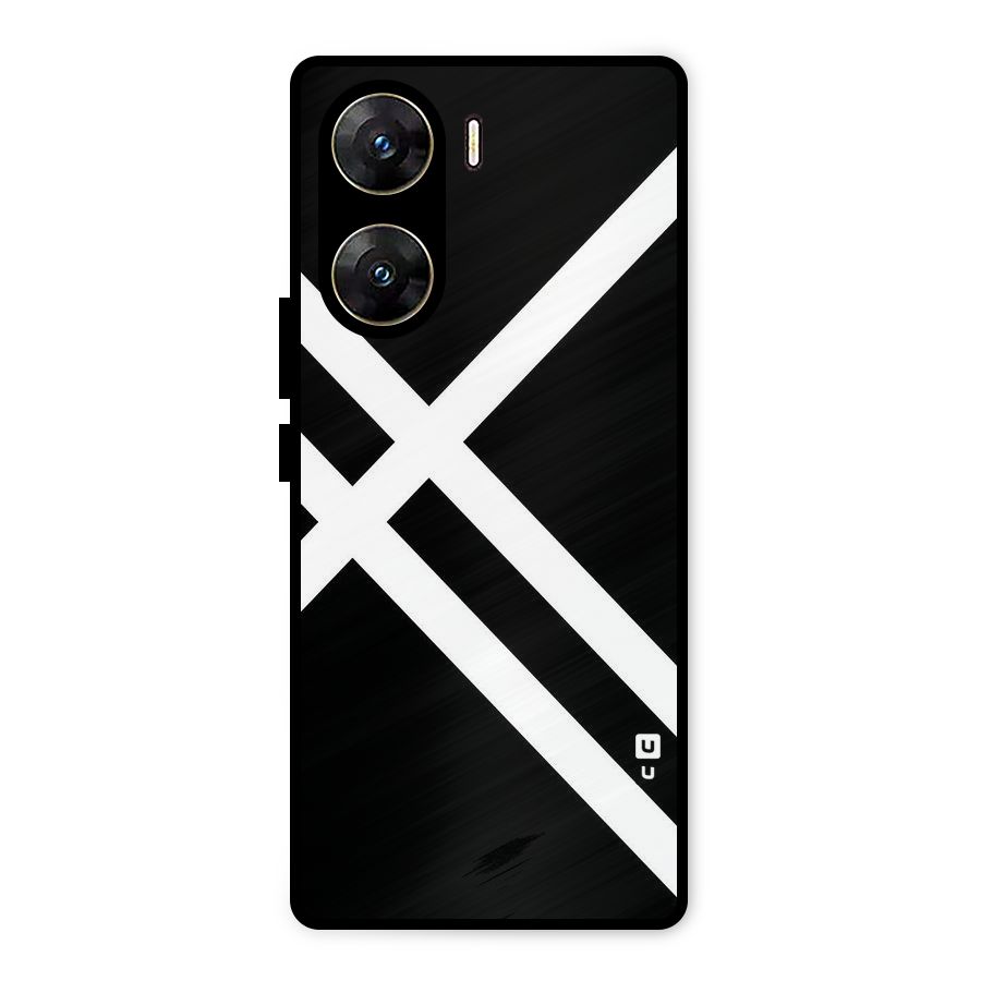 CrissCross Lines Metal Back Case for Vivo V29e