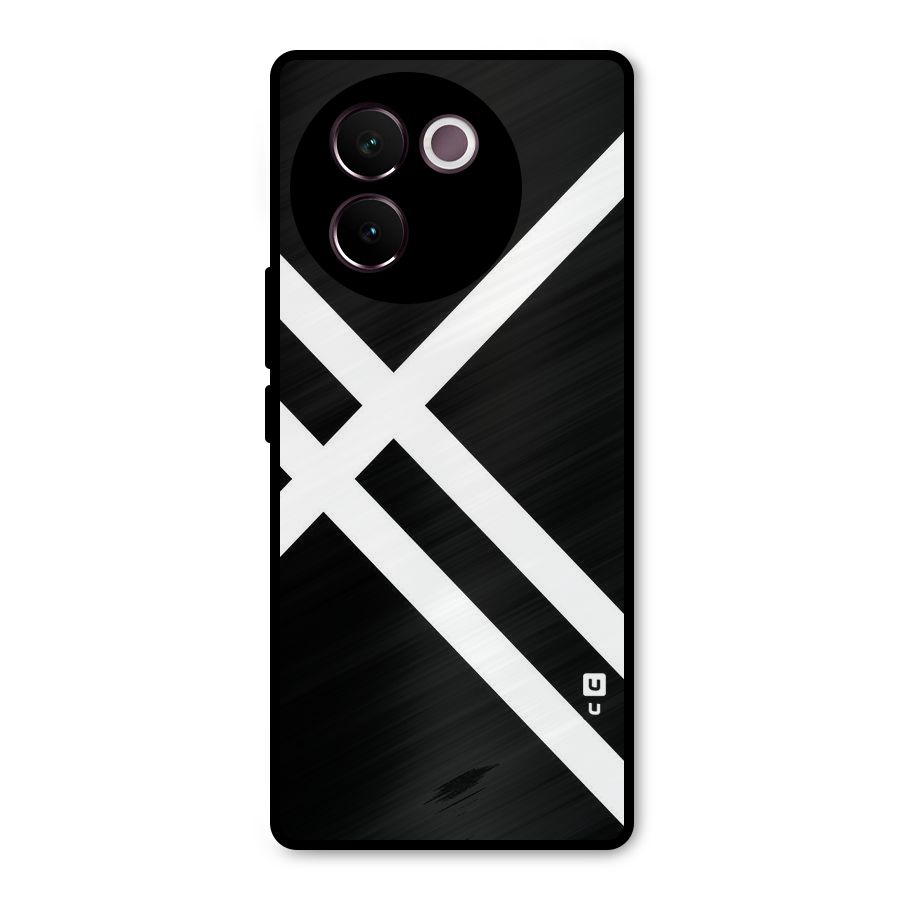 CrissCross Lines Metal Back Case for Vivo V30e