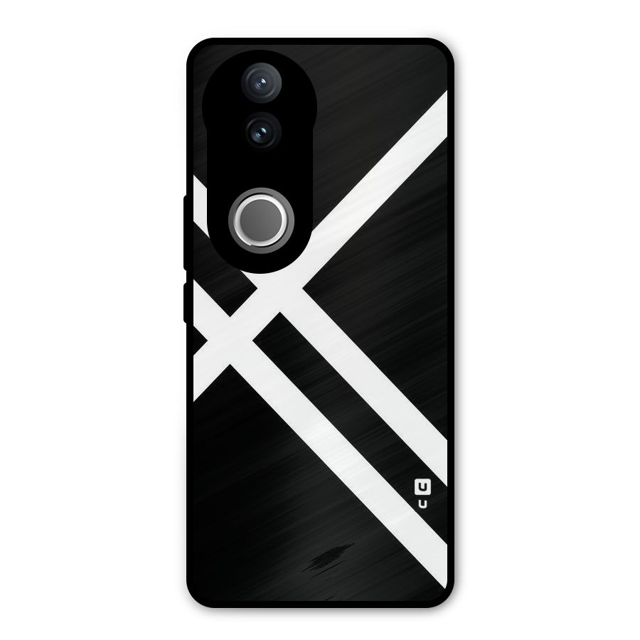 CrissCross Lines Metal Back Case for Vivo V50e