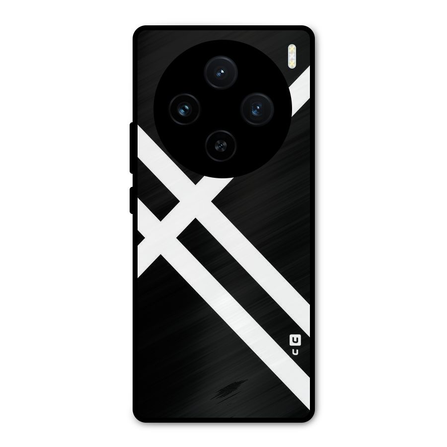 CrissCross Lines Metal Back Case for Vivo X100