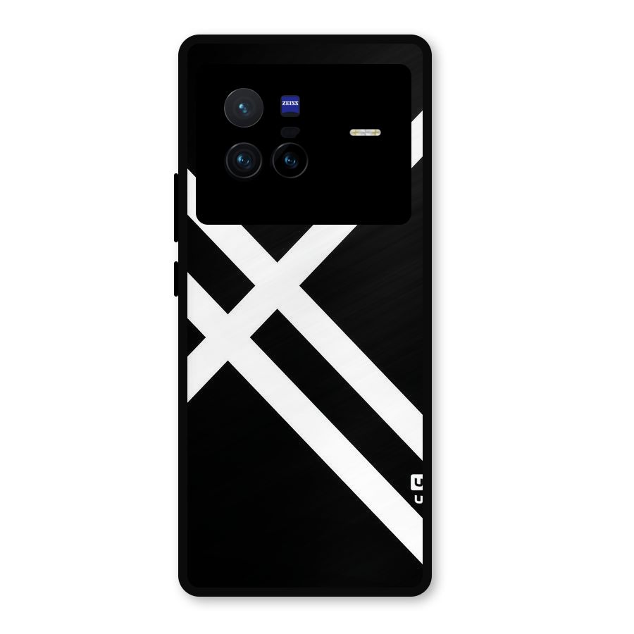 CrissCross Lines Metal Back Case for Vivo X80