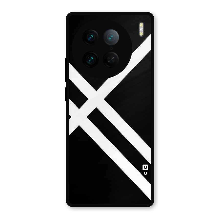 CrissCross Lines Metal Back Case for Vivo X90 Pro