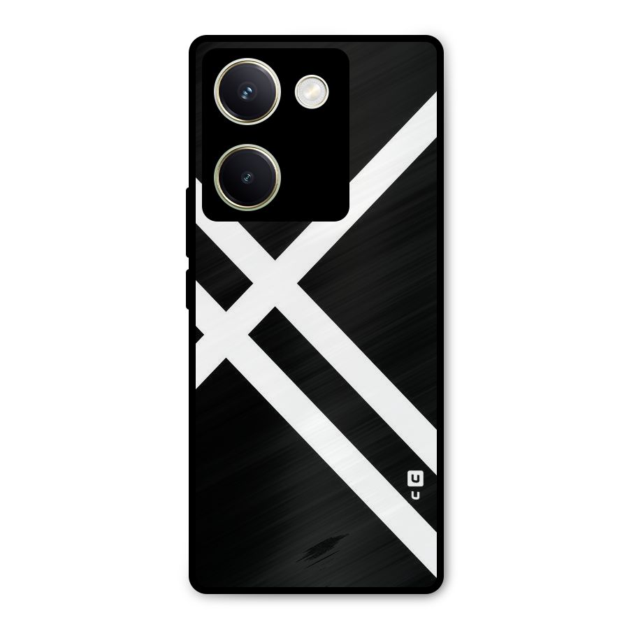 CrissCross Lines Metal Back Case for Vivo Y200 Pro