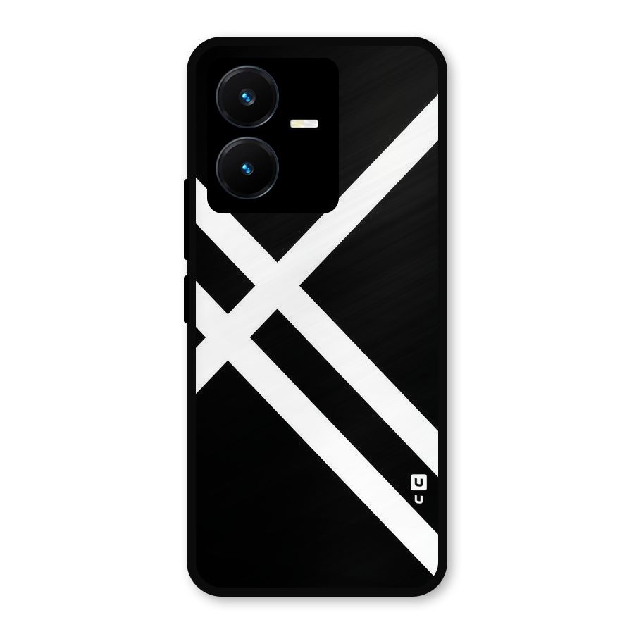 CrissCross Lines Metal Back Case for Vivo Y22