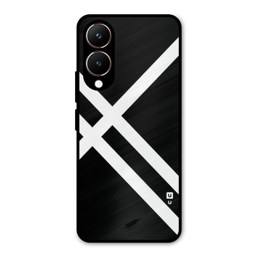 CrissCross Lines Metal Back Case for Vivo Y28