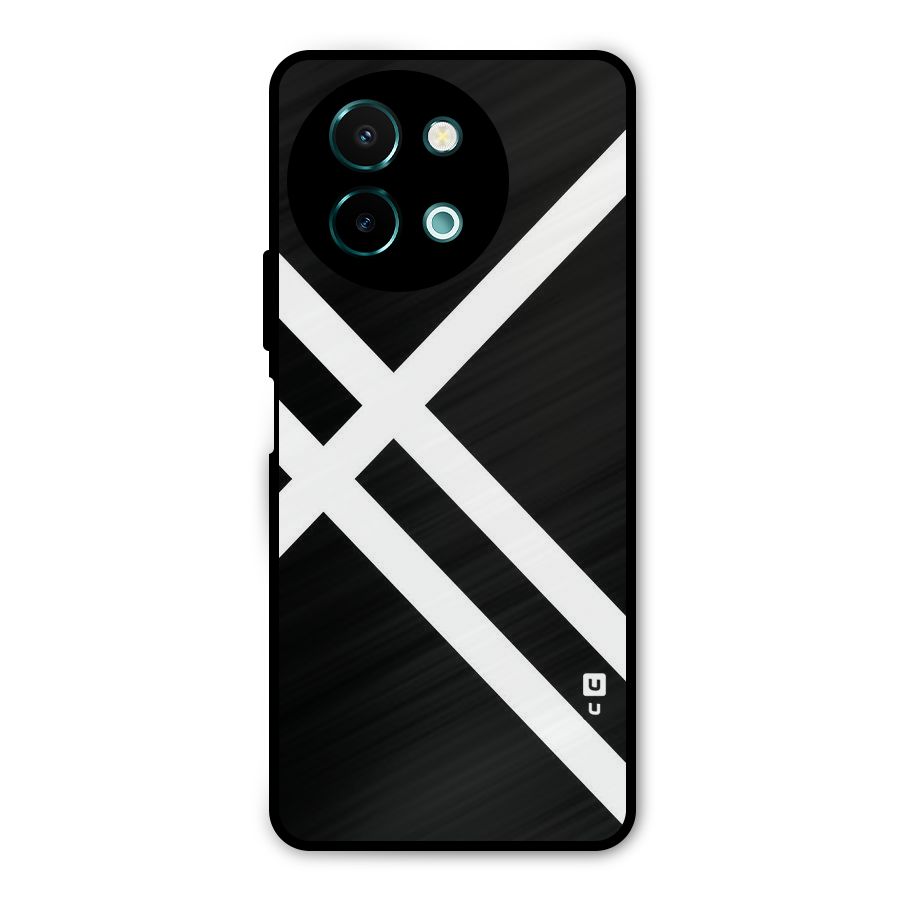 CrissCross Lines Metal Back Case for Vivo Y58