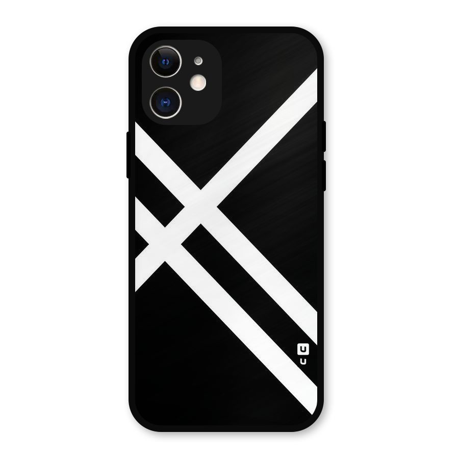 CrissCross Lines Metal Back Case for iPhone 12