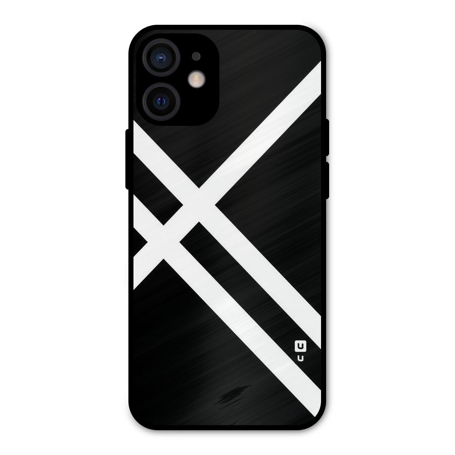 CrissCross Lines Metal Back Case for iPhone 12 Mini