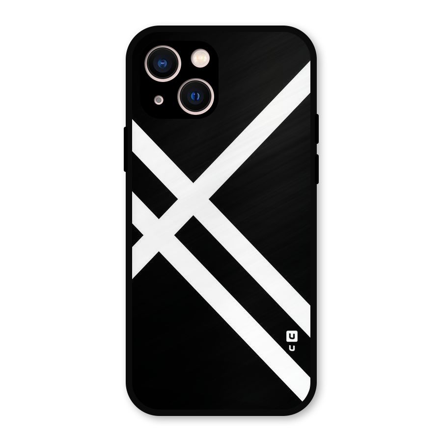 CrissCross Lines Metal Back Case for iPhone 13