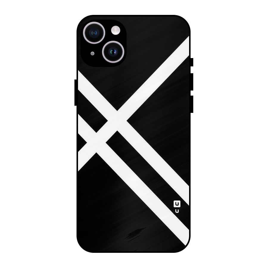 CrissCross Lines Metal Back Case for iPhone 14 Plus