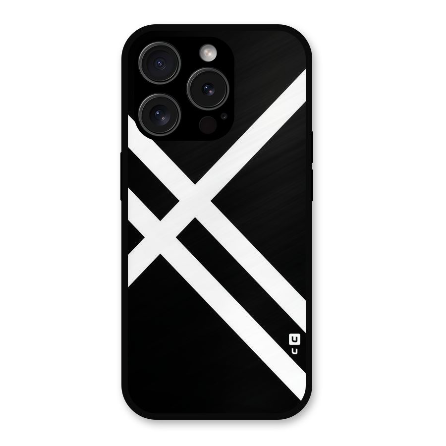 CrissCross Lines Metal Back Case for iPhone 15 Pro