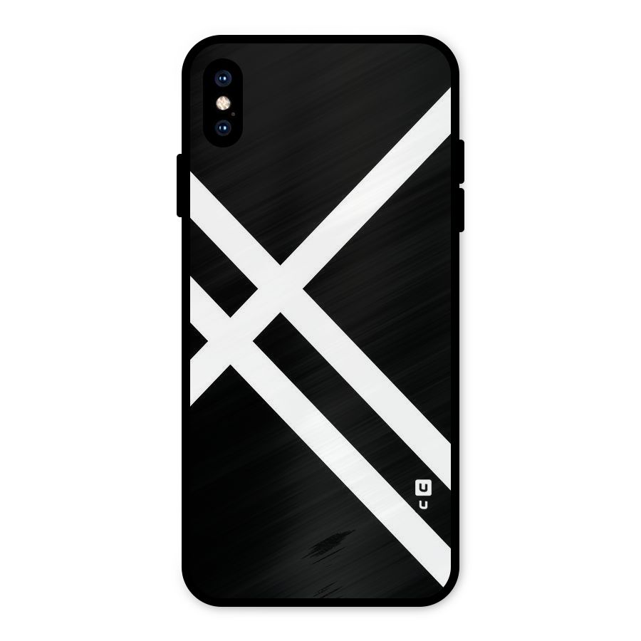 CrissCross Lines Metal Back Case for iPhone XS Max