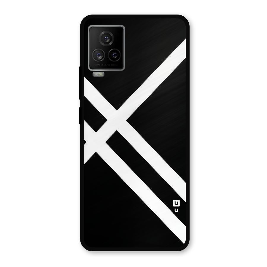 CrissCross Lines Metal Back Case for iQOO 7 Legend 5G