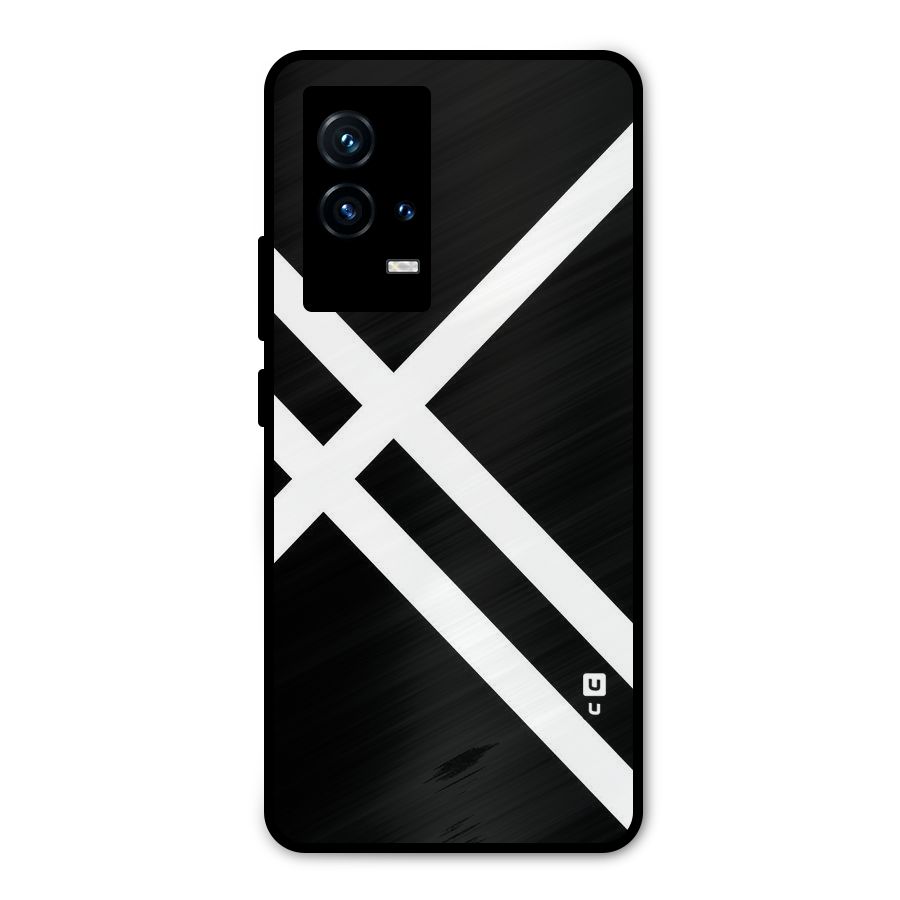 CrissCross Lines Metal Back Case for iQOO 9 5G
