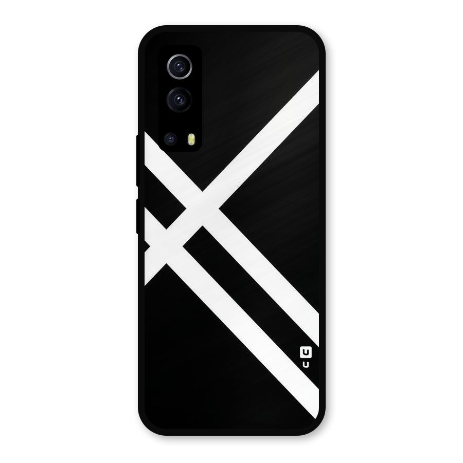 CrissCross Lines Metal Back Case for iQOO Z3