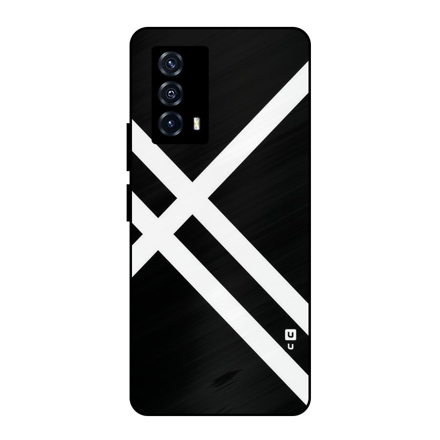 CrissCross Lines Metal Back Case for iQOO Z5