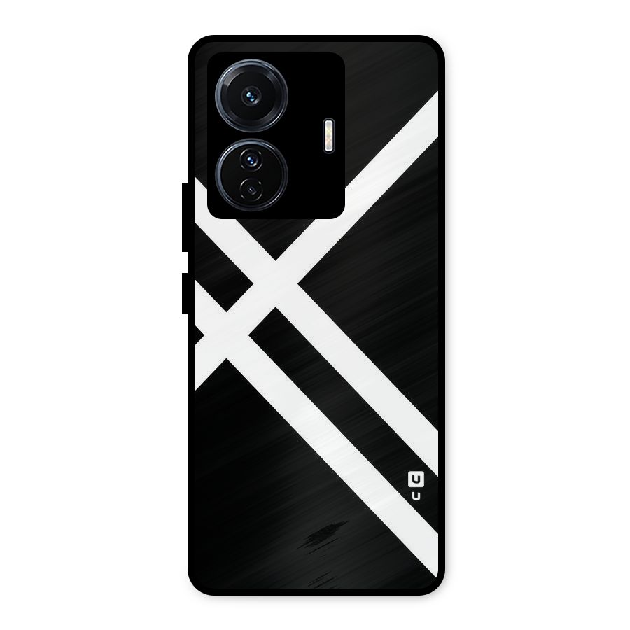 CrissCross Lines Metal Back Case for iQOO Z6