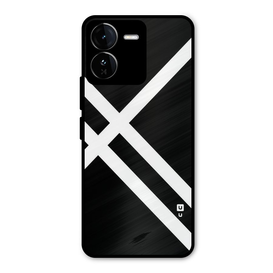 CrissCross Lines Metal Back Case for iQOO Z9