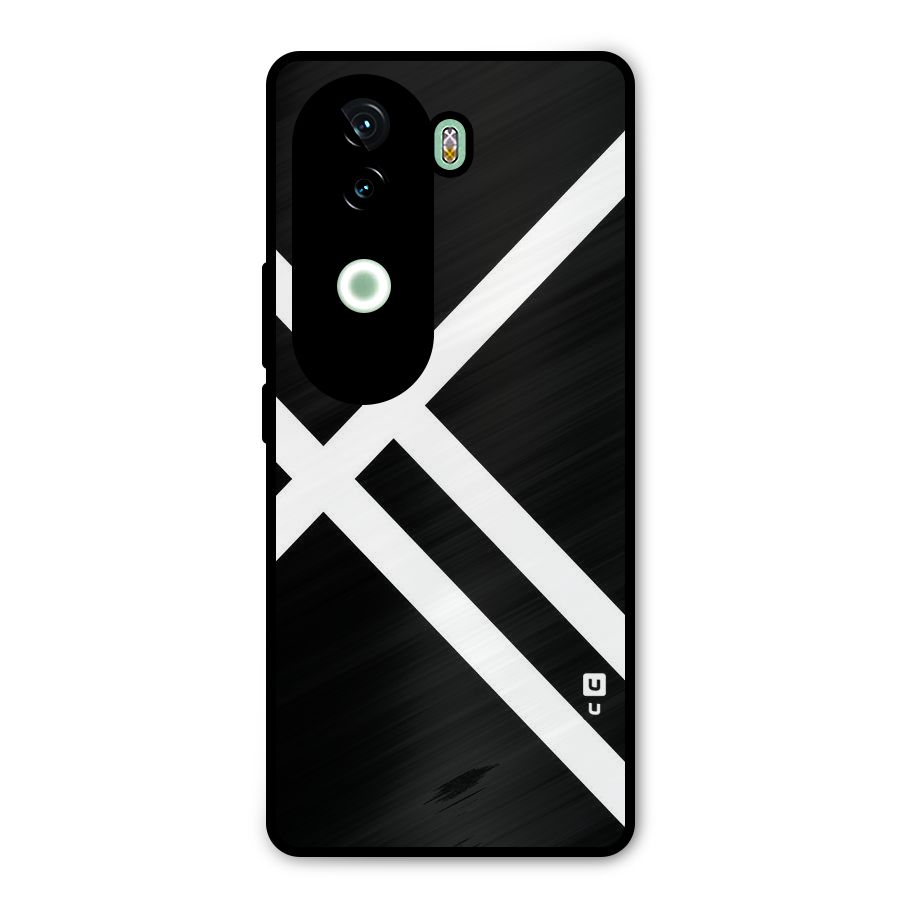 CrissCross Lines Metal Back Case for iQOO Z9s