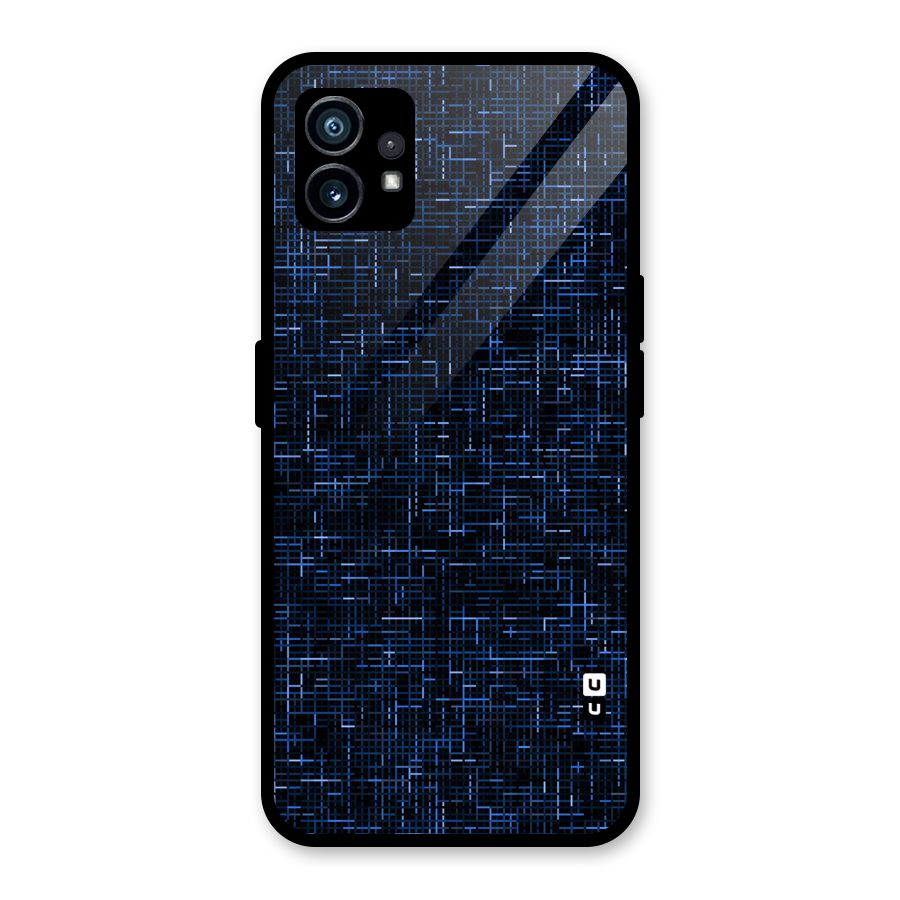 Criss Cross Blue Pattern Glass Back Case for Nothing Phone 1