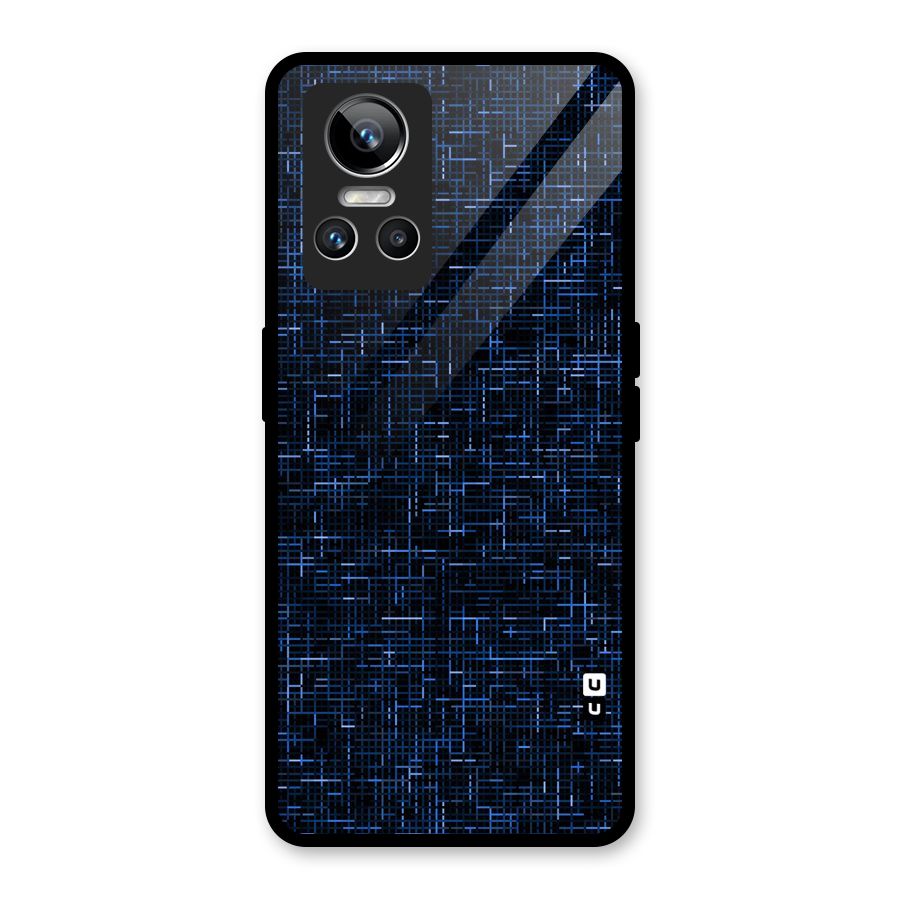 Criss Cross Blue Pattern Glass Back Case for Realme GT Neo 3