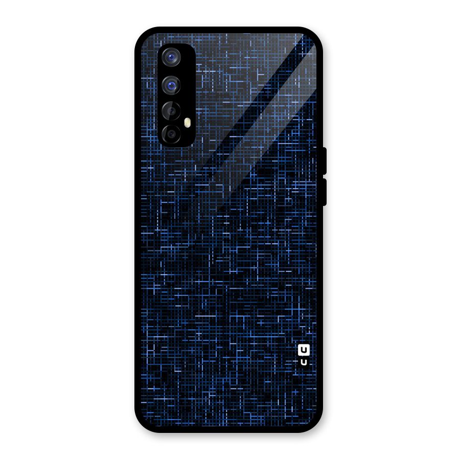 Criss Cross Blue Pattern Glass Back Case for Realme Narzo 20 Pro