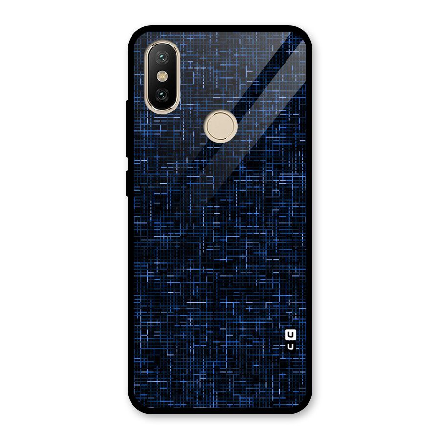 Criss Cross Blue Pattern Glass Back Case for Redmi A2