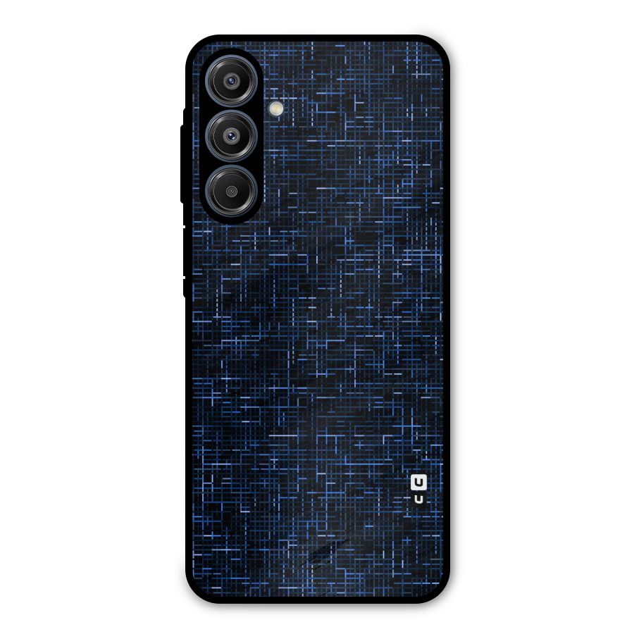 Criss Cross Blue Pattern Metal Back Case for Galaxy A16 5G