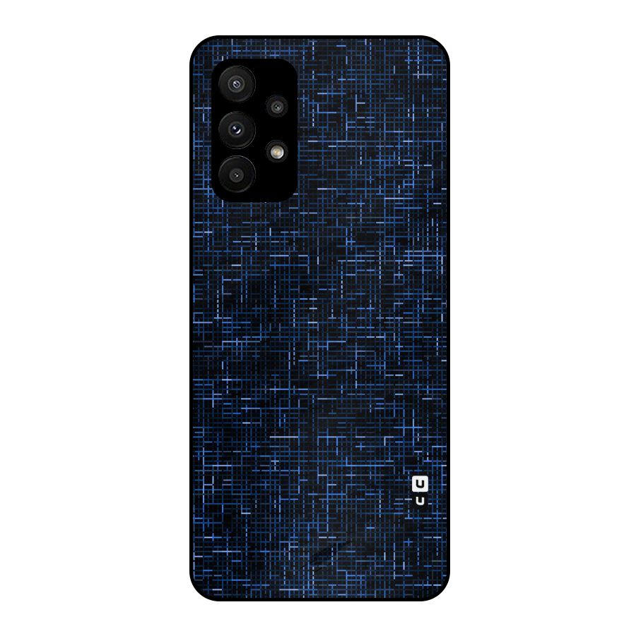 Criss Cross Blue Pattern Metal Back Case for Galaxy A23