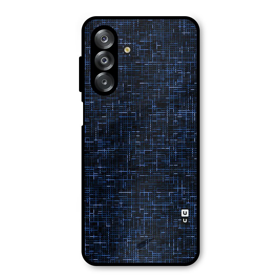Criss Cross Blue Pattern Metal Back Case for Galaxy A26