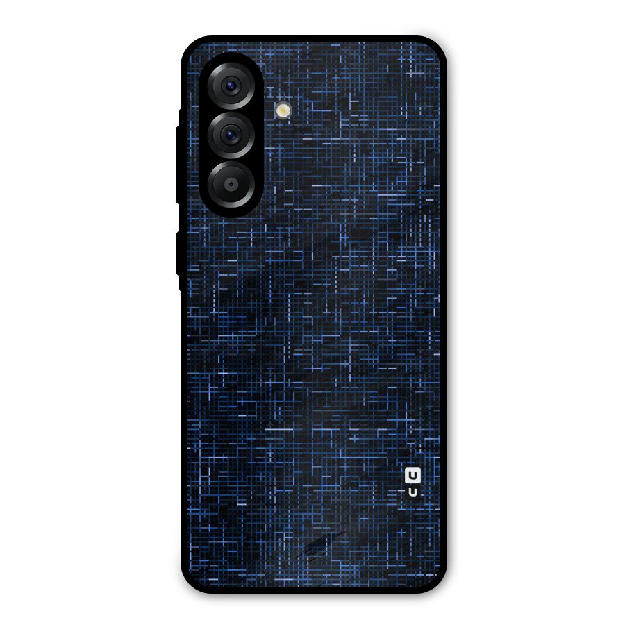 Criss Cross Blue Pattern Metal Back Case for Galaxy A36