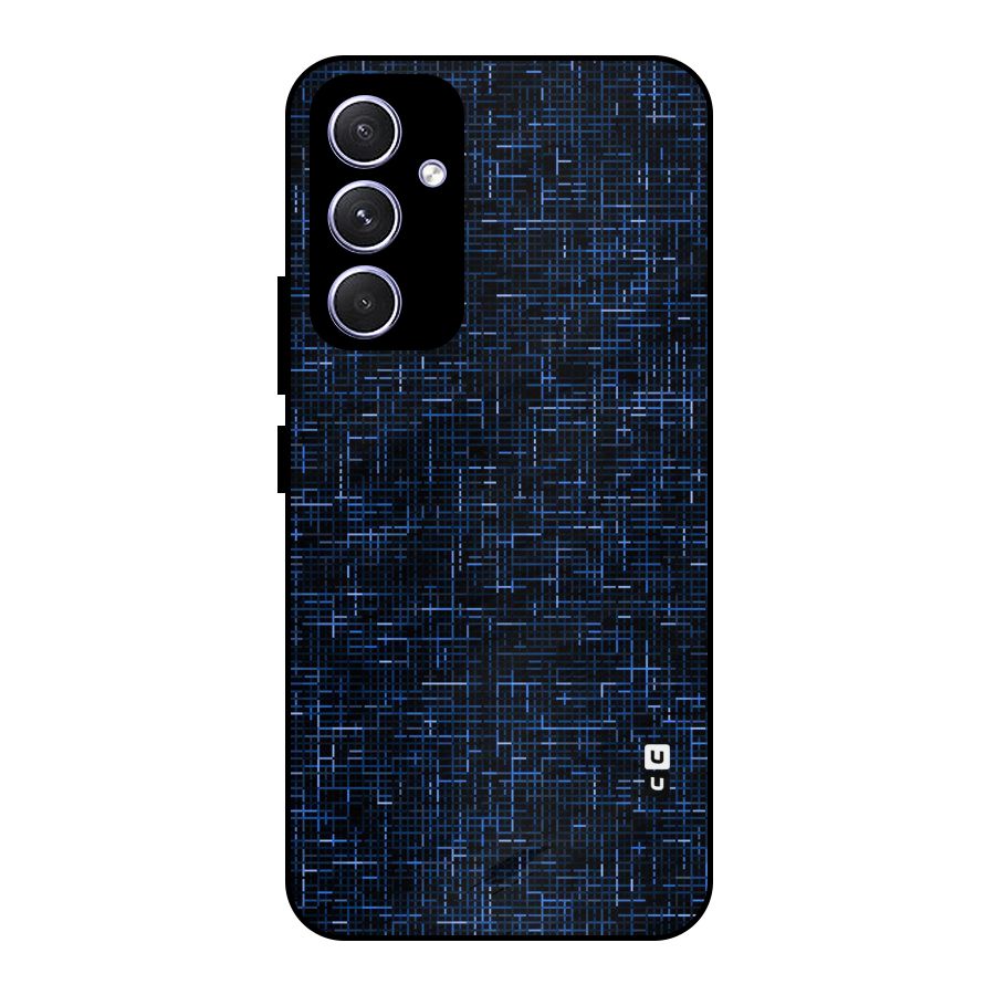 Criss Cross Blue Pattern Metal Back Case for Galaxy A54