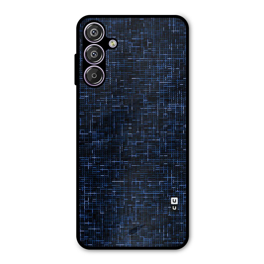 Criss Cross Blue Pattern Metal Back Case for Galaxy F15