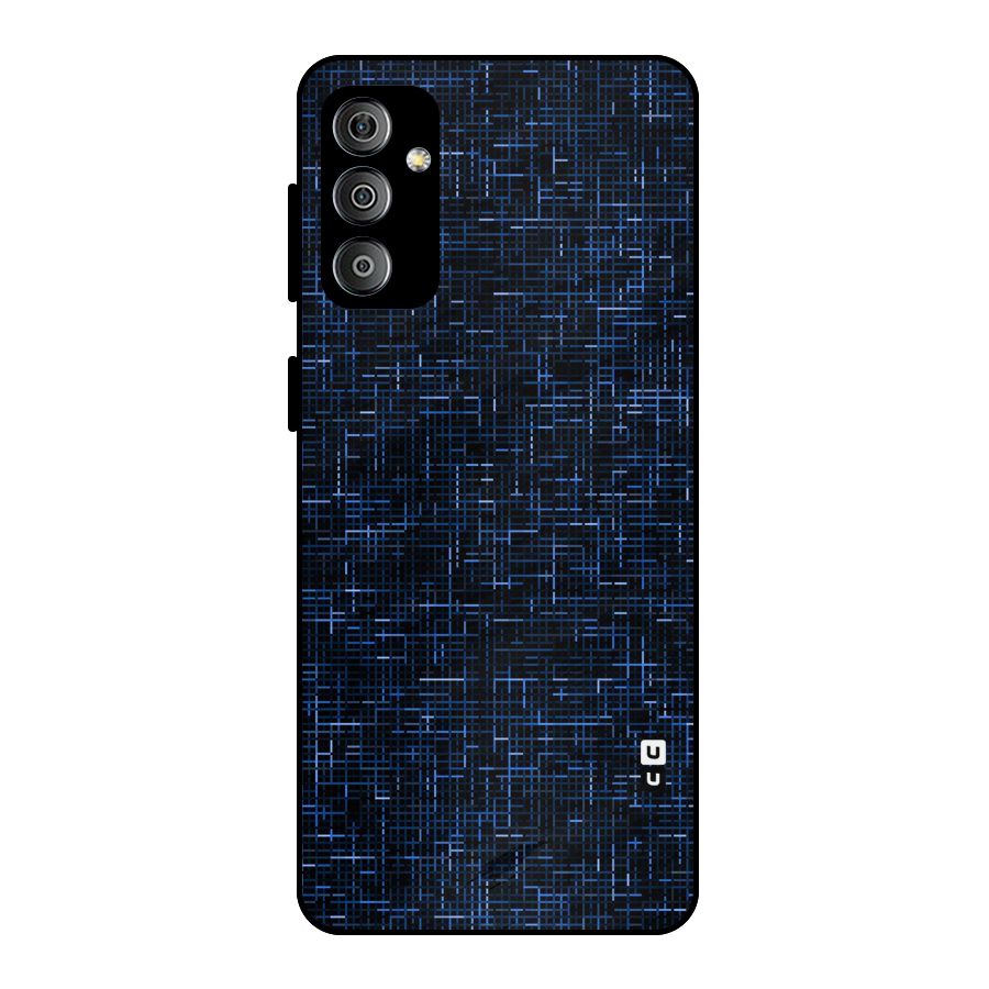 Criss Cross Blue Pattern Metal Back Case for Galaxy F23