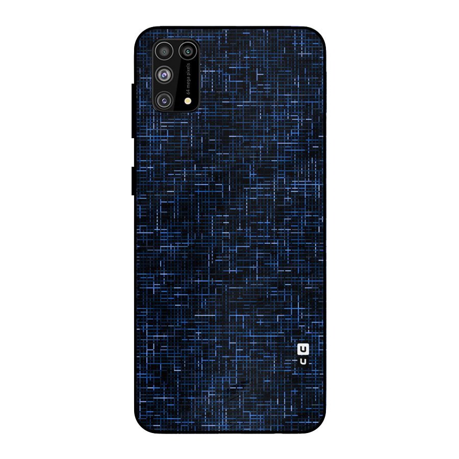 Criss Cross Blue Pattern Metal Back Case for Galaxy F41