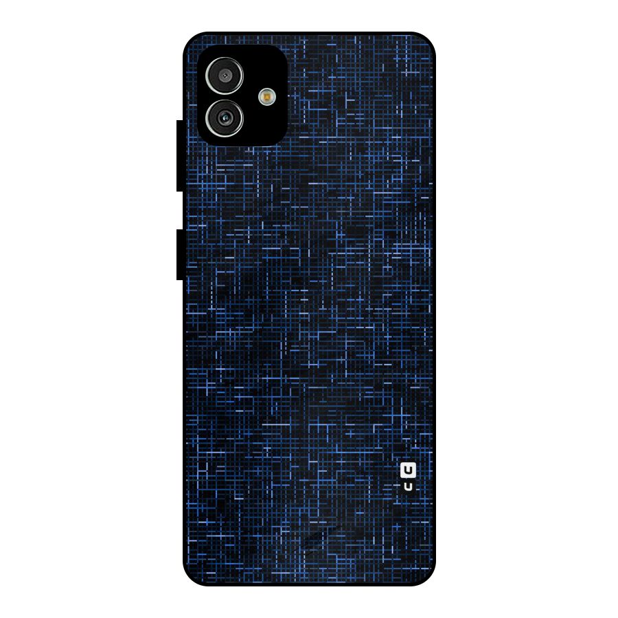Criss Cross Blue Pattern Metal Back Case for Galaxy M13 5G