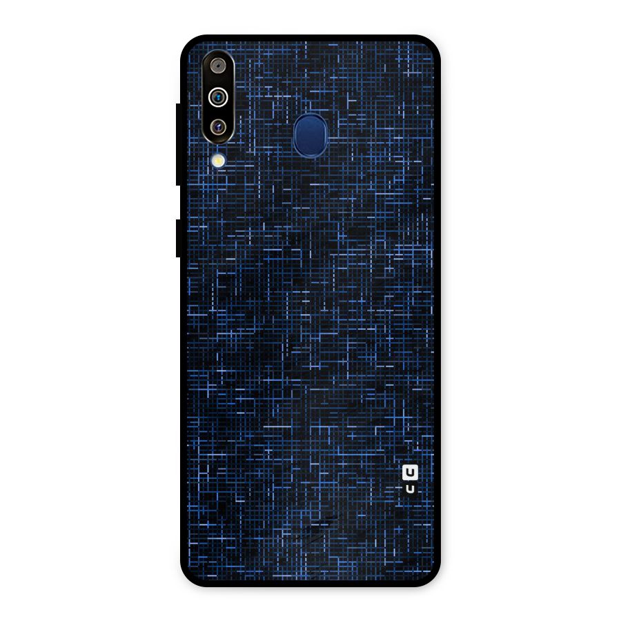 Criss Cross Blue Pattern Metal Back Case for Galaxy M30