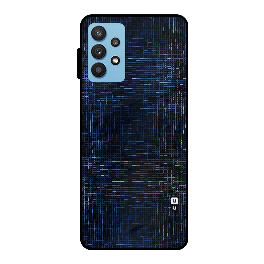 Criss Cross Blue Pattern Metal Back Case for Galaxy M32 5G