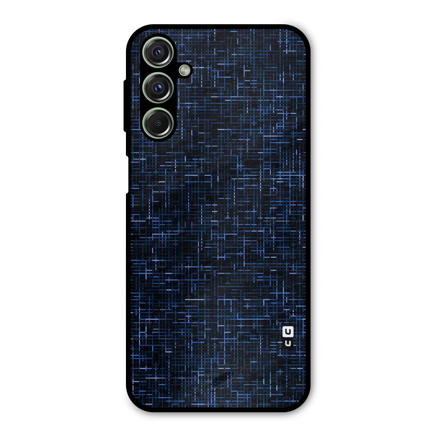 Criss Cross Blue Pattern Metal Back Case for Galaxy M34