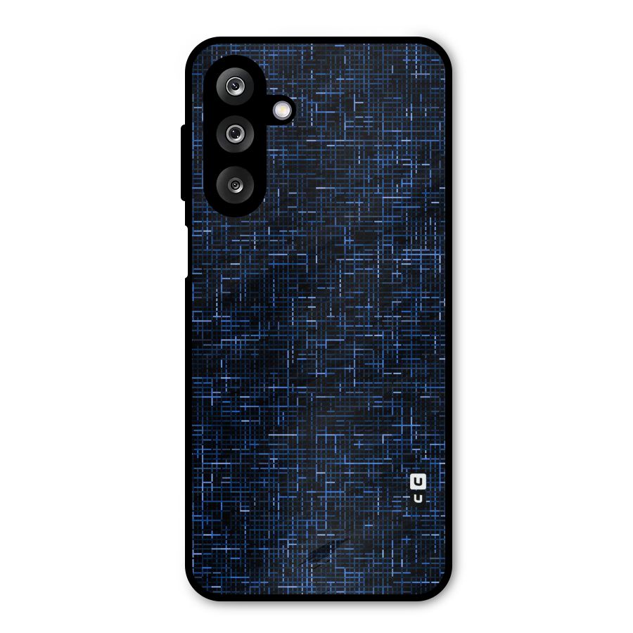 Criss Cross Blue Pattern Metal Back Case for Galaxy M36