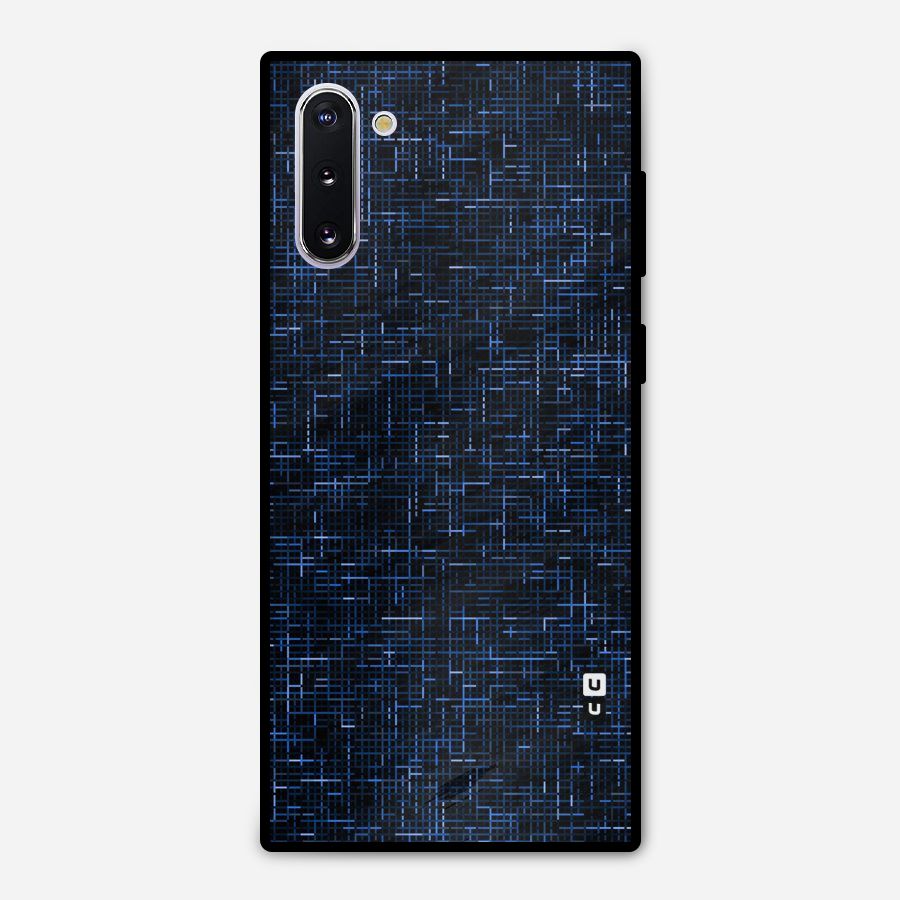 Criss Cross Blue Pattern Metal Back Case for Galaxy Note 10