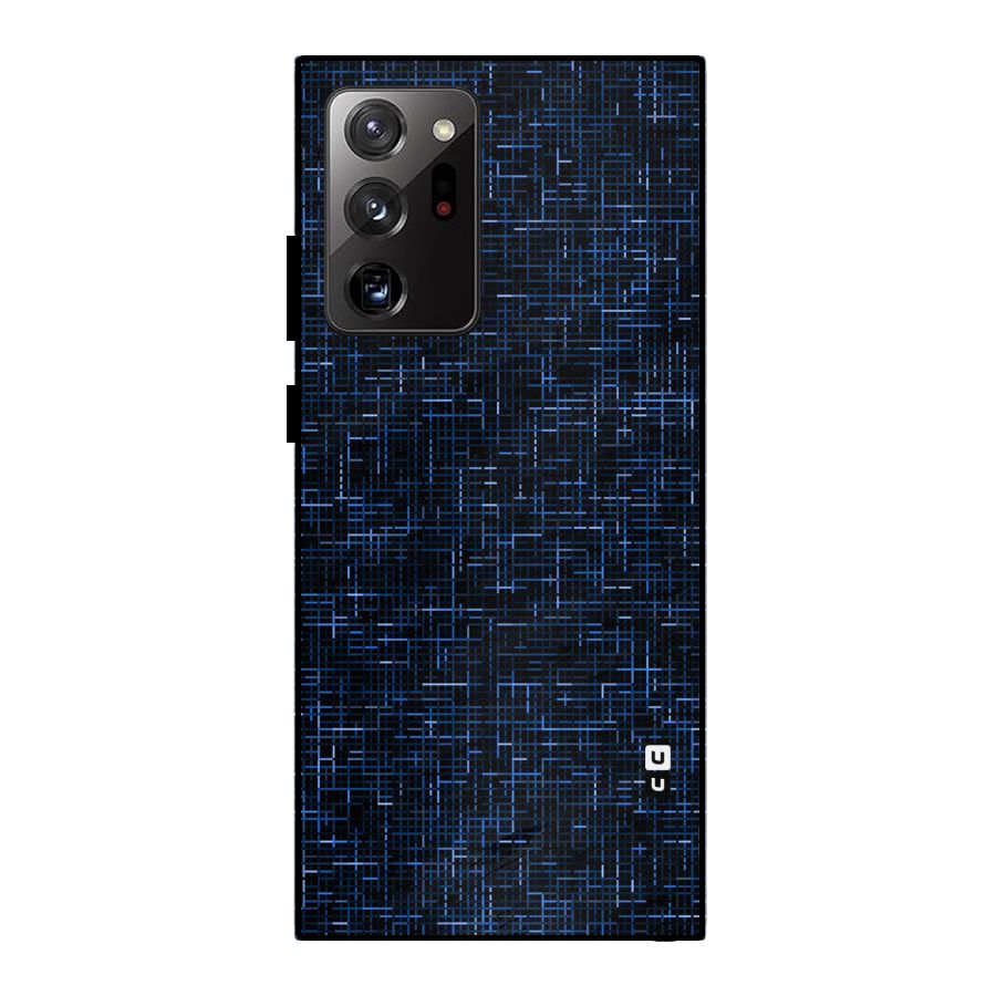 Criss Cross Blue Pattern Metal Back Case for Galaxy Note 20 Ultra 5G