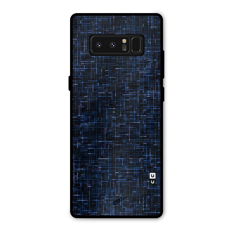 Criss Cross Blue Pattern Metal Back Case for Galaxy Note 8